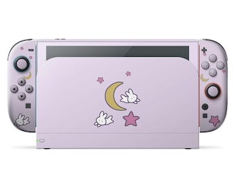 Sailor Moon Purple Minimalist Nintendo Switch 2 Skin, Pretty Purple Sailormoon Switch OLED Cover Joycons Vinyl Wrap, Cover Skin 3M Decal