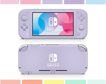 Pastel Series Nintendo Switch Lite Skin, Signature Rainbow Color Switch Lite Console Vinyl Wrap Sticker, Baby Blue, Pink, Purple Lavender