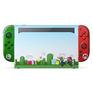 Super Mario Bros Nintendo Switch 2 Skin, grün, rotes Rohr Landmuster Switch Skin OLED Joycons Vinyl Wrap, Nintendo Zubehör, 3 M Cover Wrap