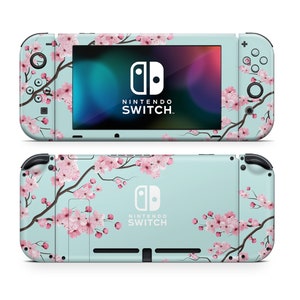 Teal Cherry Blossom Nintendo Switch Skin, Cute Cherry Mint Switch 2 ...