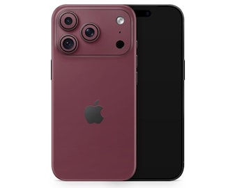 Signature Series Burgundy iPhone 18 Pro Skin, Custom Apple iPhone Duo Pro Max 17, 16, 15, Pro Max Pink Purple Blue Green Pastel, 3M Skin