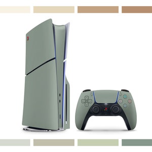 Natural Series PS5 Slim Skin, Custom PS5 Skin Neutral Beige Green Pastel, Creme, Latte, Mocha, Matcha, Eden, Sage PS5 Pro Faceplate Cover 3M