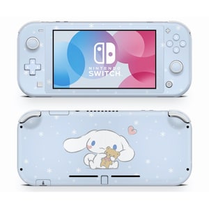 Cinnamoroll Baby Blue Nintendo Switch Lite Skin, Pastel Blue Nintendo Switch Console Joycons Vinyl Wrap, 3M Wrap