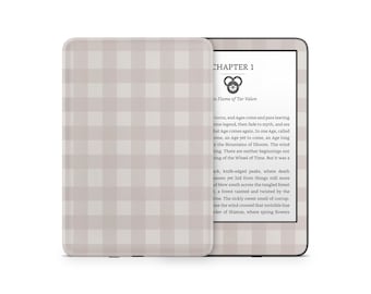Beige Gingham Kindle Skin, Soft Pastels Neutral Beige Aesthetic, Pattern Amazon Kindle Paperwhite Oasis eBook Decal Wrap eReader 3M Vinyl