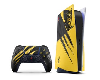 Wolverine Limited Edition Inspired PS5 Pro Skin, Yellow Claw Comic Style PS5 Slim Skin Decal, Console Controller PS5 Skin Controller Wrap