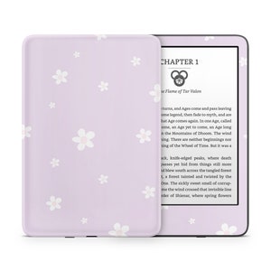 Lavendel paars madeliefje Kindle Skin, schattige roze bloemen zachte pastelkleuren, Amazon Kindle Colorsoft Paperwhite Oasis e-book sticker wrap 3 m vinyl