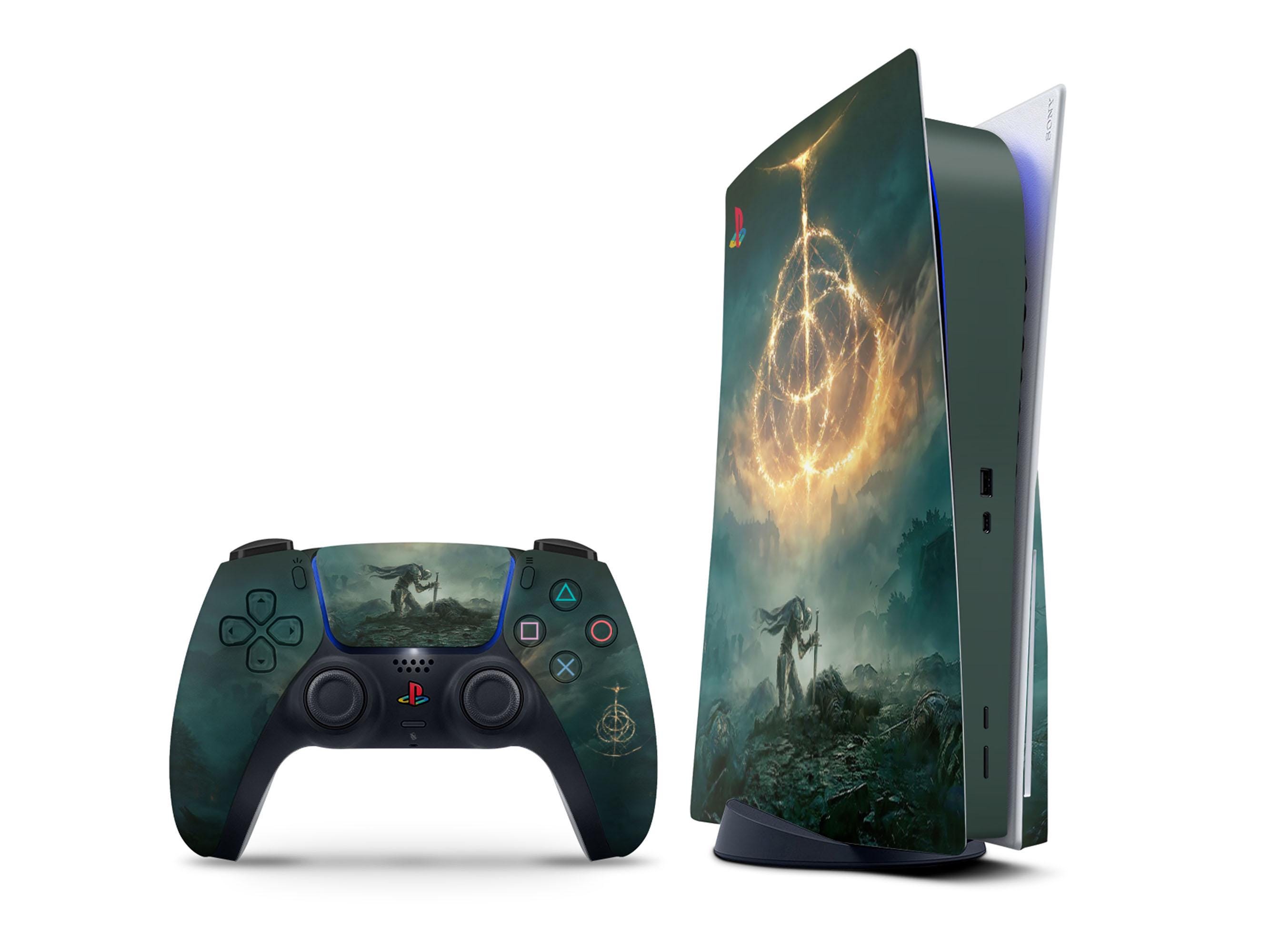 Skin Elden Ring pour PS5 Pro, décalcomanie fine Fantasy Elden Lord PS5, habillage de façade pour manette PS5 Pro pour manette PS5