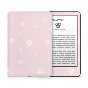 Blush roze madeliefje Kindle Skin, schattige babyroze bloemen zachte pastelkleuren, Amazon Kindle Colorsoft Paperwhite Oasis e-book sticker wrap eReader 3 m vinyl