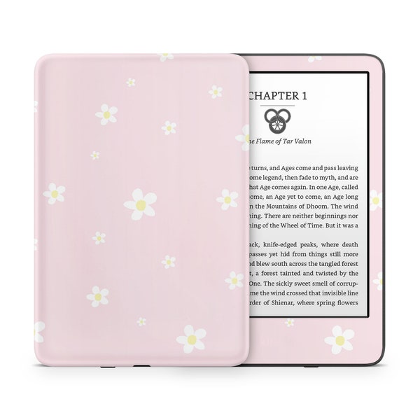 Blush Pink Gänseblümchen Kindle Haut, süße Baby Rosa Floral Weiche Pastelle Ästhetik, Amazon Kindle Paperwhite Oasis eBook Aufkleber eReader 3M Vinyl