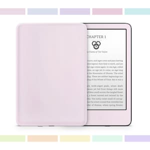 Naklejka na Kindle'a z serii Macaron Pastel, niestandardowy jasny pastelowy kolor: jasnoróżowy, niebieski, miętowy, fioletowy, Amazon Kindle Colorsoft Paperwhite, 3-metrowa winylowa