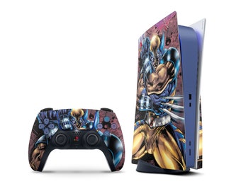 Cartoon Wolverine PS5 Skin, Realistic Wolverine Claws X Men PS5 Slim Skin Pastel, Superhero, PS5 Pro Faceplate Skin PS5 Controller Wrap 3M