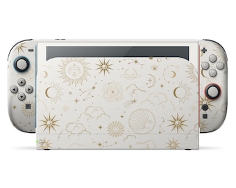 Constellation Stargazing Day Nintendo Switch 2 Skin, Space Galaxy Ethereal Astrology Pattern Switch OLED Console Joycons Vinyl Wrap, 3M Wrap