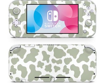 Sage Cow Nintendo Switch Lite Skin, Green Cow Pattern Switch Console Vinyl Wrap, 3M Nintendo Switch Lite Cover Skin