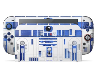 Vinilo adhesivo retro de R2D2 para Nintendo Switch 2, funda OLED de Star Wars para Switch y Joy-Cons, adhesivo 3M, fácil de aplicar y sin burbujas.