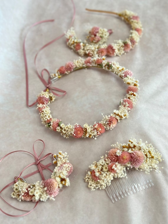 Kopfschmuck Für Blumenmädchen & Prinzessinnen – Hochzeit, Geburtstag, Party, Mit Flexiblem Stirnband