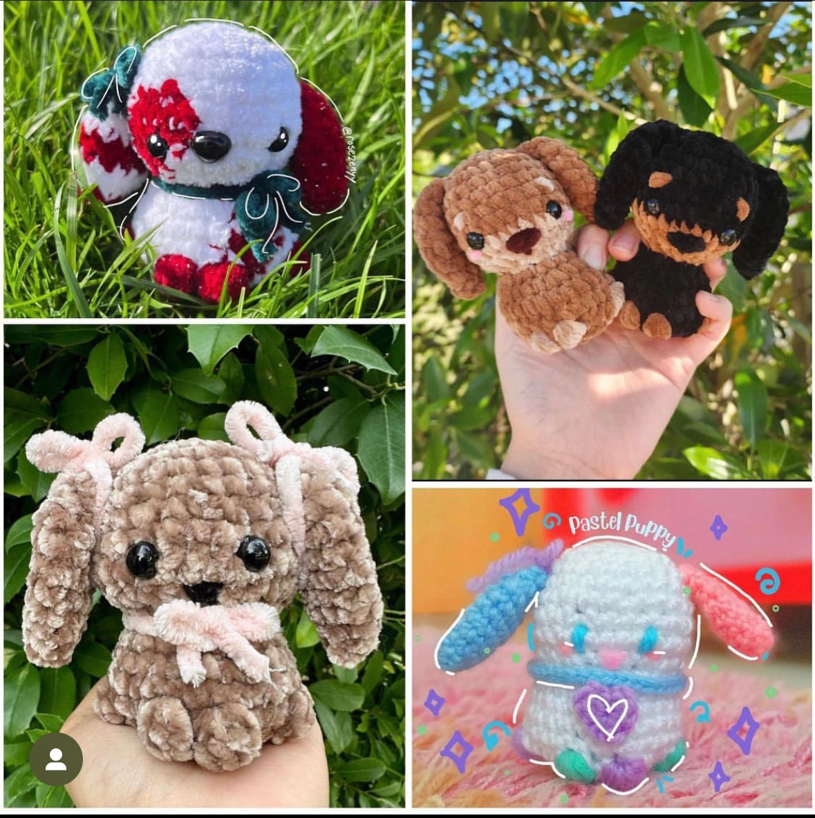Puppy Crochet Amigurumi PDF Dog No Sew Etsy