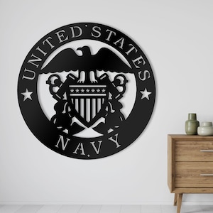 Letrero de metal personalizado de la Marina de los EE. UU., letrero de metal de la Marina de los Estados Unidos, regalos de graduación, regalo de marinero, regalos militares, regalo de jubilación, letrero de ancla de barco