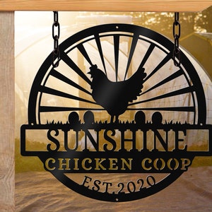Customized Chicken Farm Metal Sign, Hen House Coop Sign, Family Name Metal Sign for Farm House, Our Little Coop Sign Metal Sign