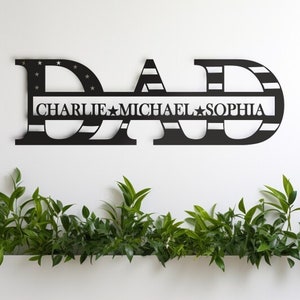 Personalisiertes Vatertagsgeschenk - Vatertagsdekor - Papa Geburtstagsgeschenk - Benutzerdefiniertes Papa Schild mit Kindernamen - Geschenk von Tochter