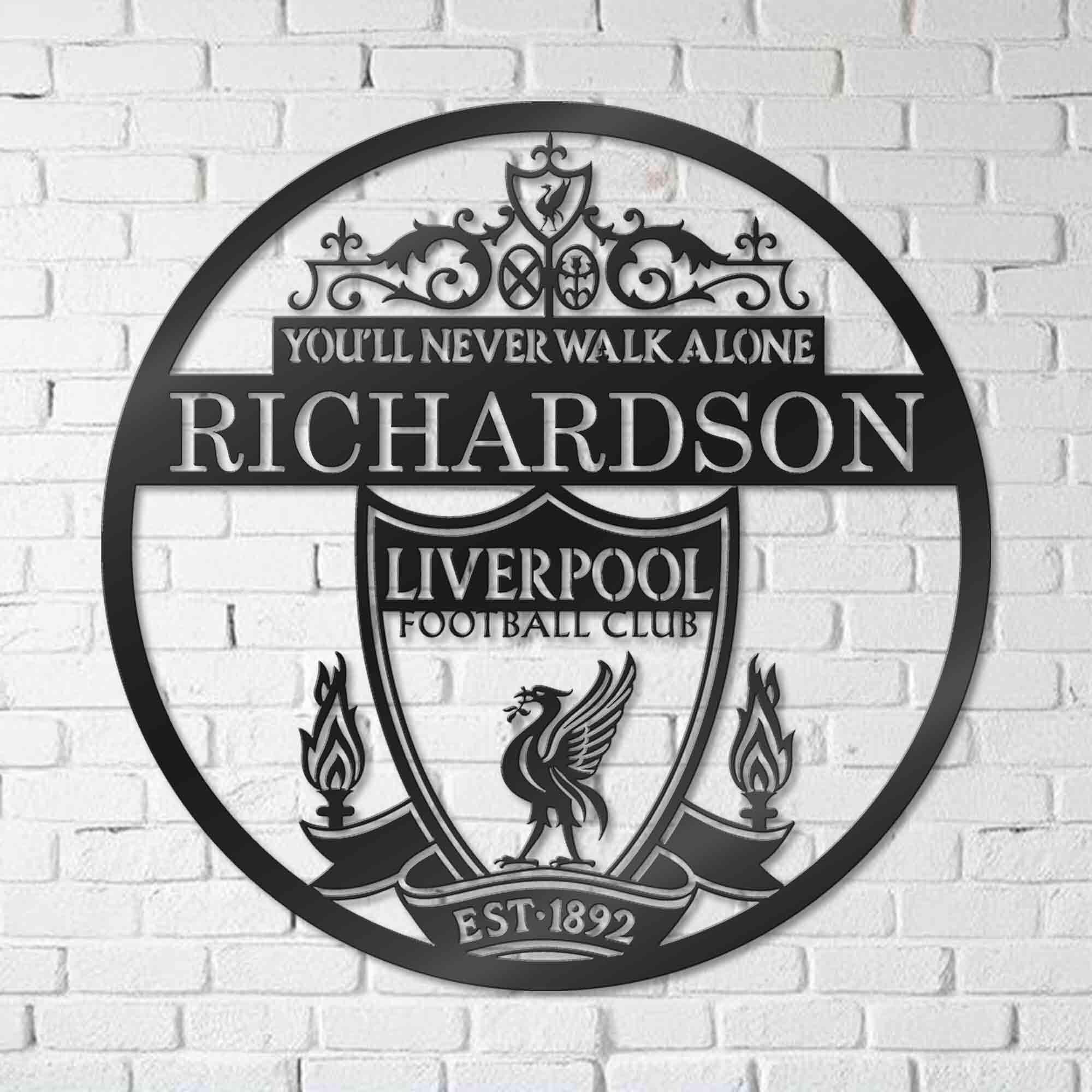 Customized Soccer Club Name Metal Sign - You'll Never Walk Alone Sign - School Sports Team Decor - Kids Room Decor - Kids Birthday Gifts