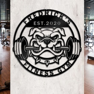Custom Fitness Home gym sign, Fitness Club Metal Décor,Personalized Home Gym Signs for Workout Room, Gym Partner Gift Metal Sign