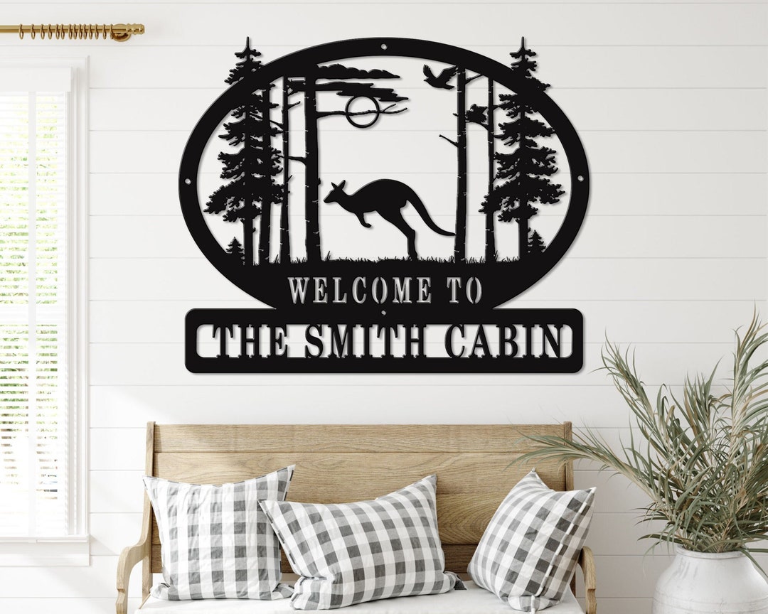 Kangaroo Metal Sign Kangaroo Metal Wall Art Wildlife Metal Etsy