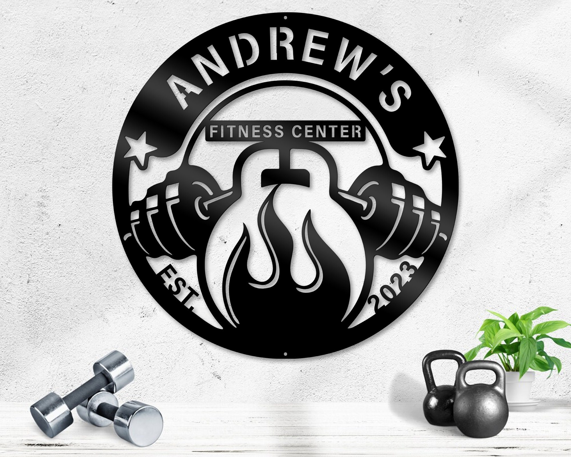 Personalized Gym Kettlebell Metal Sign-workout Room Wall Art-home Gym Cross  Fit Monogram-fitness Club Metal Décor-gym Name Metal Sign - Etsy, image size:2000x1600