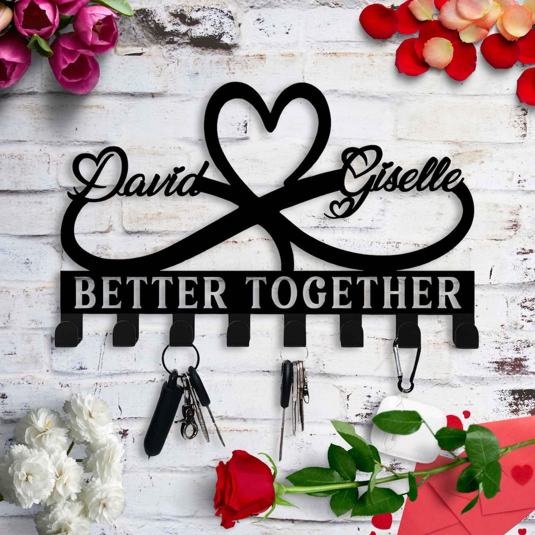 Customized Infinity Love Key Holder - Personalized Couple Names Hanger ...