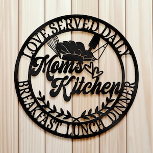 Custom Mothers Kitchen Name Sign - Gift for Mom Gift for Dad - Custom Kitchen Name Decor - A Heartwarming Home Decor Piece for Any Mother