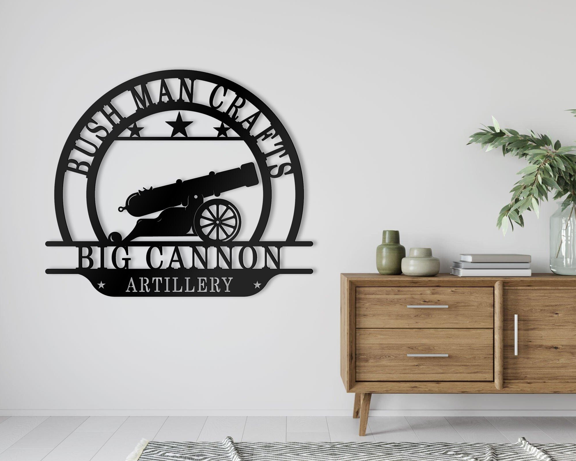 Personalisierte Kanone Metallschild, Vintage Kanone Wandkunst, veteran Geschenke, Kabine Dekor, Offizier Geschenke, Geburtstagsgeschenke, Kanone Mann Höhle Zeichen