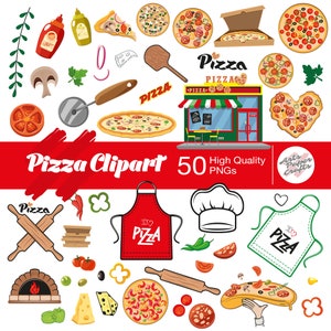 Pizza Clipart - Pizza High Quality PNG - Instant Download - Pizza Party - Pizza Clipart Bundle - Commercial Use