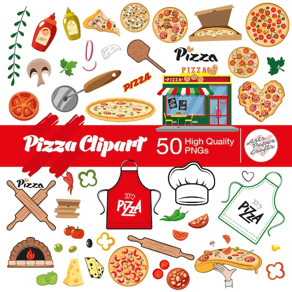 Pizza Clipart - Pizza High Quality PNG - Instant Download - Pizza Party - Pizza Clipart Bundle - Commercial Use