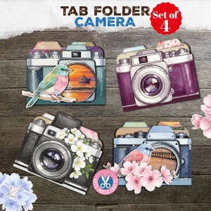 Bolsillos para tarjetas, Carpeta con solapas, Estilo desgastado, Bolsillo para cámara, Kit de diario basura, Vintage, Regalo, Recortes de aves, Foto, Descarga digital, Viajes, Flores