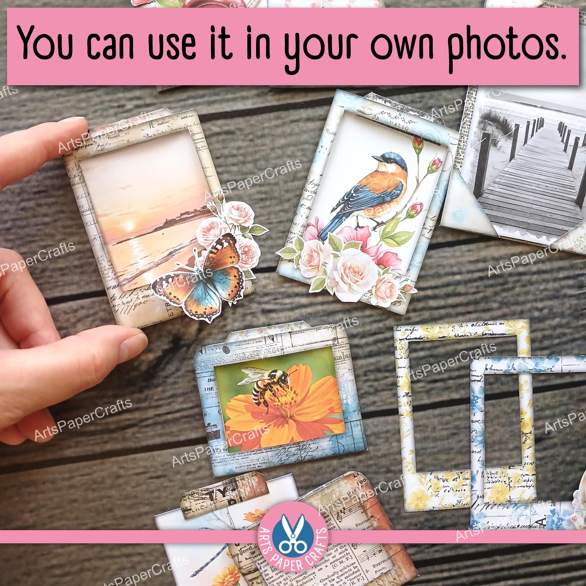 Window Pockets, Shabby Photo Frames, Digital Download, Photograph ...