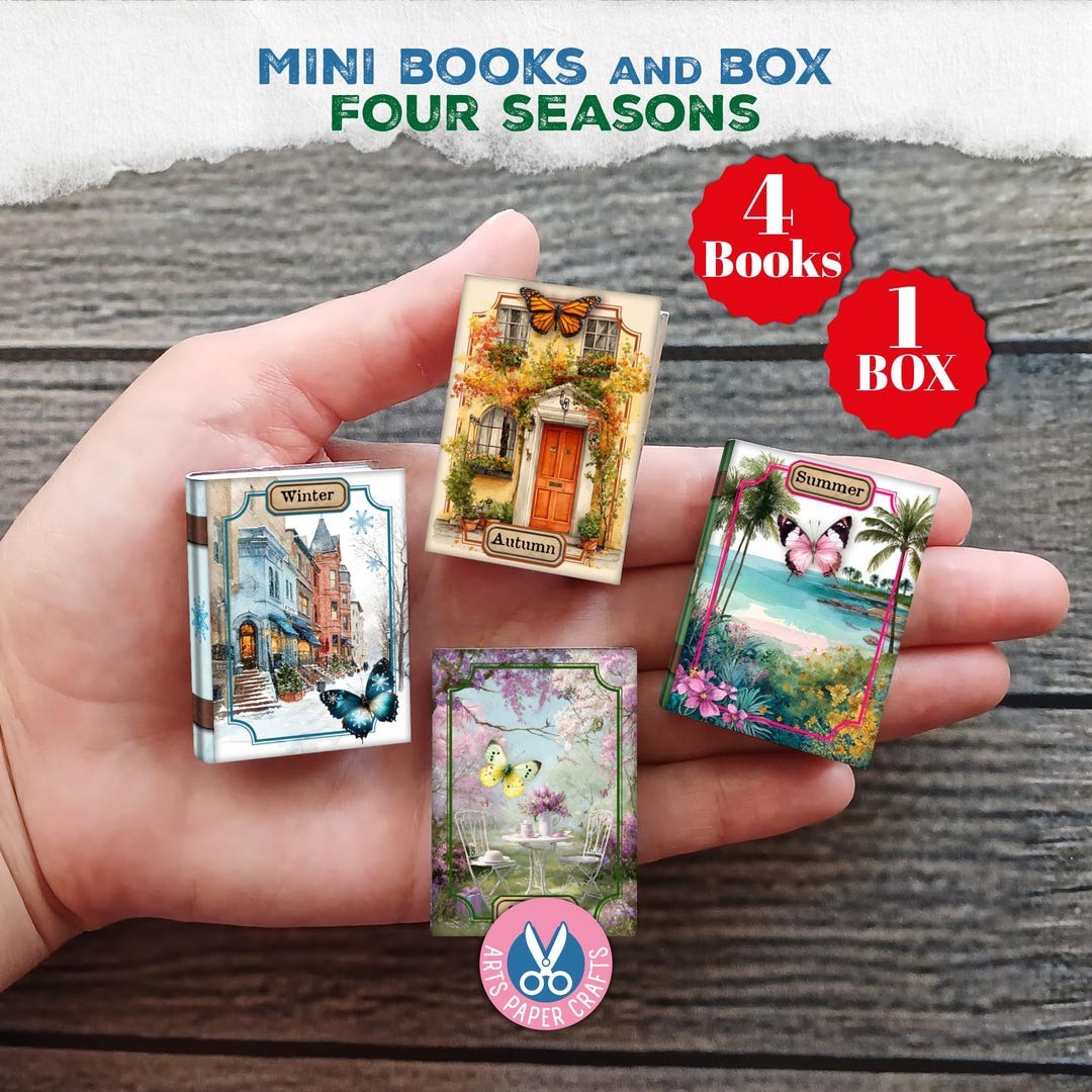 Four Seasons Mini Books, Printable, Miniature, Junk Journal, Summer ...