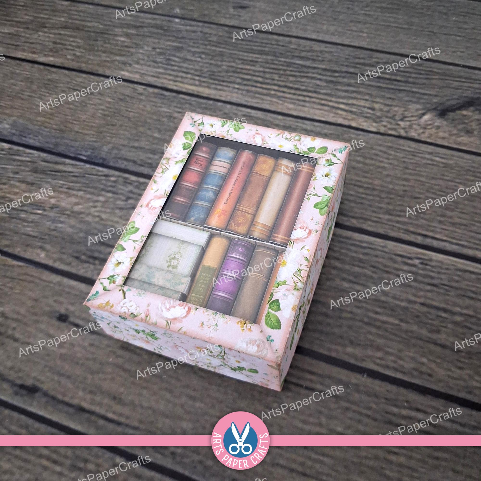 Bookshelf, Boxes, Bookcase, Junk Journal Kit, Roses, Miniature, Floral ...