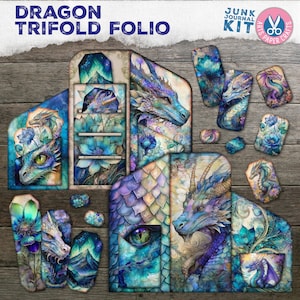 Kit folio journal indésirable Dragon - kit folio imprimable - kit journal indésirable imprimable - journal éphémères - journal indésirable dragon - dossier folio