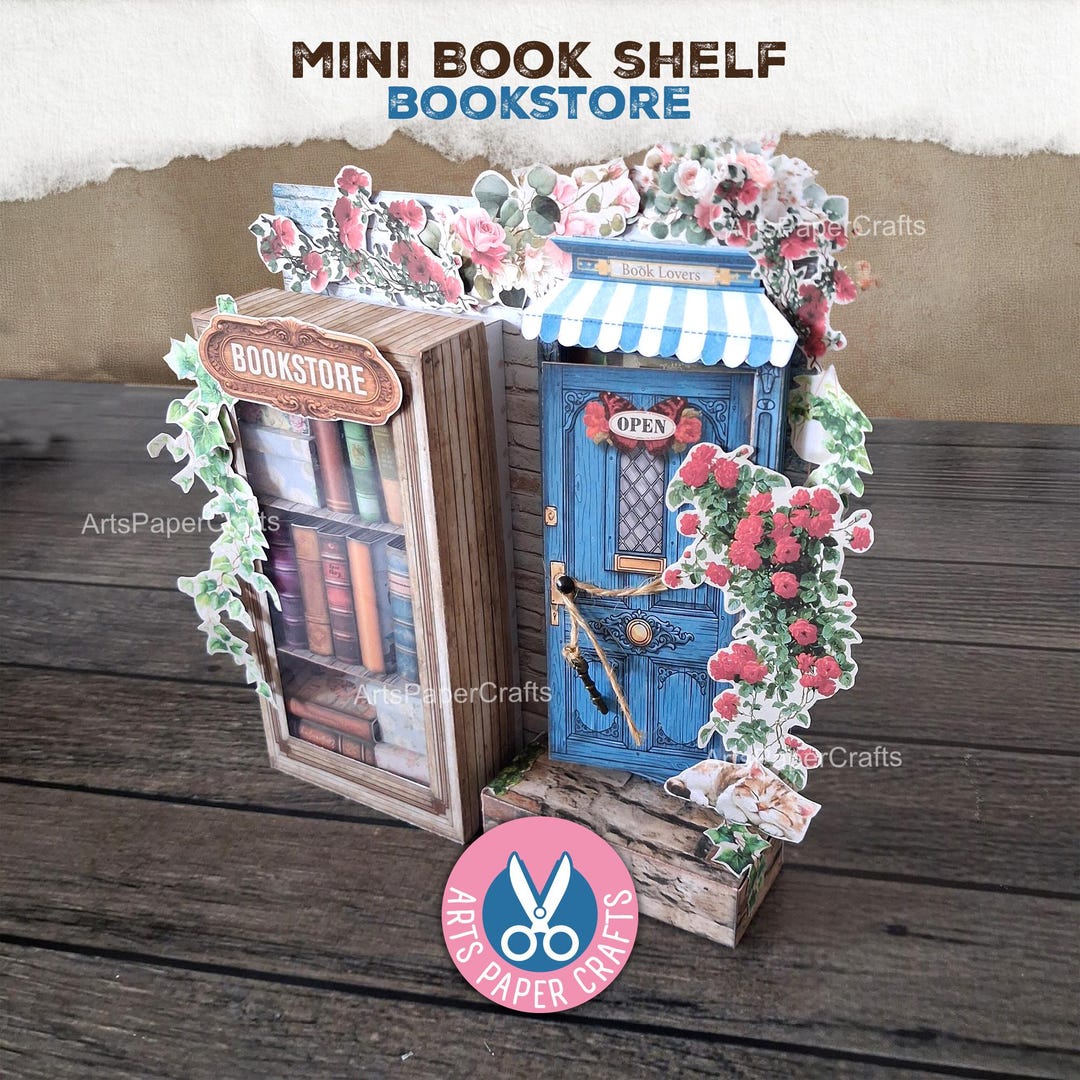Bookshelf, Bookstore, Bookcase, Bookshop, Junk Journal Kit, Roses ...