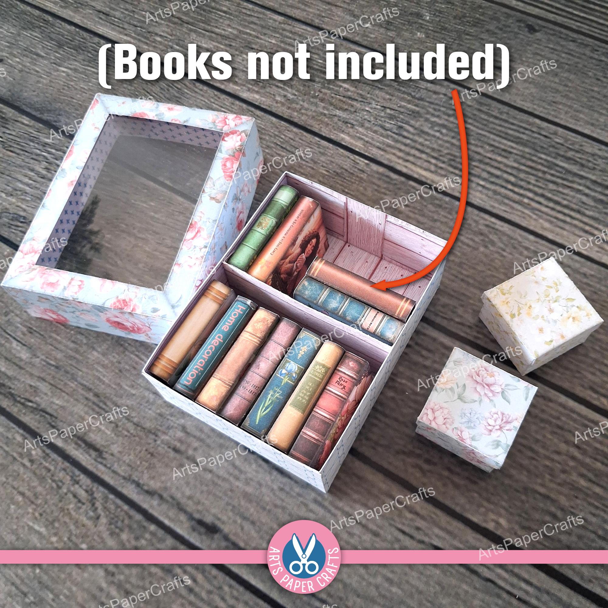 Bookshelf, Boxes, Bookcase, Junk Journal Kit, Roses, Miniature, Floral ...