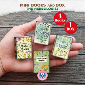 De kruidenkundige miniboeken, miniatuurboek, magische kruiden, armoedig, opslag, junkjournaal, afdrukbaar, cadeau, digitale download, doos, apotheker