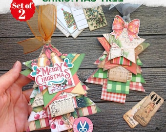 Junk Journal, Christmas, Christmas Tree, Cards, Ornament, Gift, Printable, Christmas Pocket Tags, Digital Download, Loaded Christmas Tags