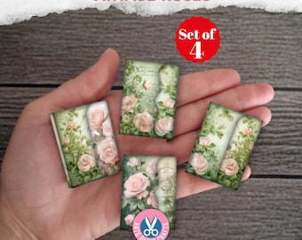 Mini Folio, Roses, Vintage, Mini Album, Junk Journal, Printable, Mini Books, Miniature, Book, Craft Kit, Digital Download, Gift