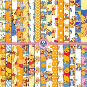Winnie the Pooh Papier Sets - Winnie Pooh Themenparty - Pooh Bär Tigger Ferkel Hintergrund - Winnie Freunde Papiere - Instant Download