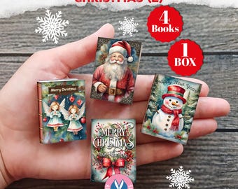 Christmas, Mini Books, Printable Book, Miniature, Junk Journal, Yummy, Digital Download, Ornament, Gift, Tag, Book Box, Craft Kit