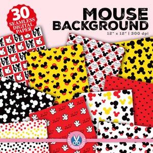 Micky Maus digitale Papiere - Polka Dots Hintergrund - Micky nahtlose Muster - sofortiger Download - Micky Maus Scrapbook Papier - kommerzielle Nutzung