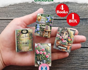 Secret Garden, Mini Books, Printable Book, Miniature, Junk Journal, Flowers, Digital Download, Ornament, Gift, Floral, Book Box, Craft Kit