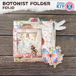 Journal indésirable, Pages de journal à base de plantes, Chemise botaniste, Abeille, Papillon, Botanique, Pochette de page, Kit de journal indésirable Shabby Botanist, Plantes