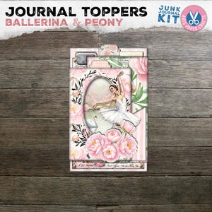 Bailarina, Diário de Bolso, Toppers de Diário, Peônia, Pasta com Aba, Fólio, Pasta, Capa de Diário, Vintage, Etiquetas de Bolso, Download Digital, Imprimível