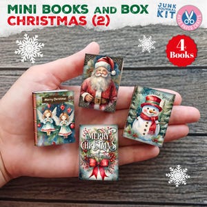 Christmas, Mini Books, Printable Book, Miniature, Junk Journal, Yummy, Digital Download, Ornament, Gift, Tag, Printable, Book Box, Craft Kit