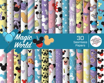 Mickey & Minnie Mouse Scrapbook Papers - 5 Sheets – Country Croppers